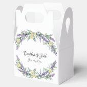 Elegante waterverf geel rozen lavendel groen bedankdoosjes (Geopend)