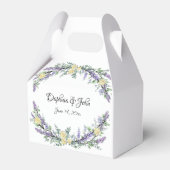 Elegante waterverf geel rozen lavendel groen bedankdoosjes (Voorkant Zijde)