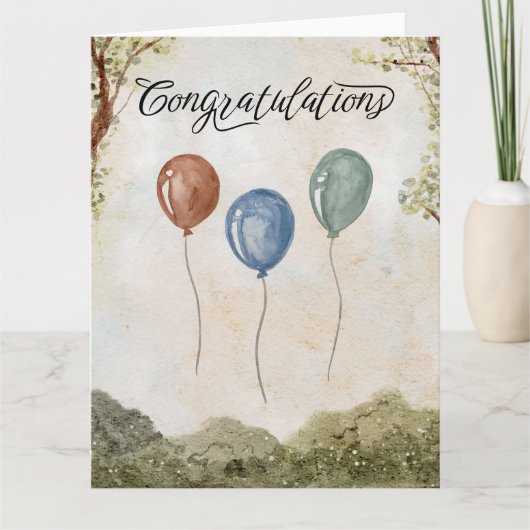 Elegante Waterverf Gefeliciteerd Bruiloft Kaart (Voorkant)