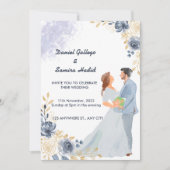 Elegante Waterverf geïllustreerde huwelijksuitnodi Kaart (Voorkant)