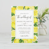 Elegante Waterverf Gele Citroenen Trouw Kaart (Staand voorkant)