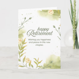 Elegante Waterverf Gelukkig Met Pensioen Minimalis Kaart