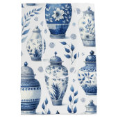 Elegante Waterverf gember potjes patroon Medium Cadeauzakje (Achterkant)