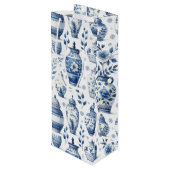 Elegante Waterverf gember potjes patroon Wijn Cadeautas (Achterkant Gekanteld)