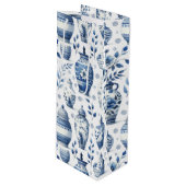 Elegante Waterverf gember potjes patroon Wijn Cadeautas (Voorkant Gekanteld)