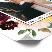 Elegante Waterverf Gemengde Bloemen Bruiloft Poster (Hoek)