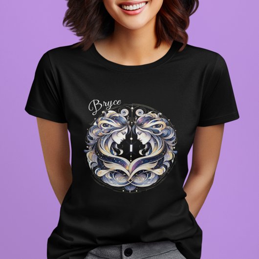 Elegante Waterverf Gemini Zodiac Custom T-shirt