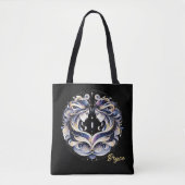 Elegante Waterverf Gemini Zodiac Zwart Tote Bag (Voorkant)