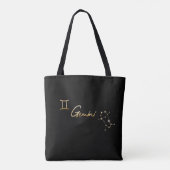 Elegante Waterverf Gemini Zodiac Zwart Tote Bag (Achterkant)