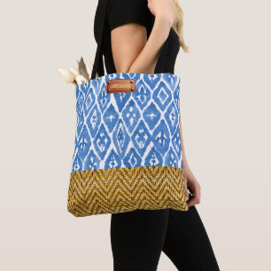 Elegante Waterverf geometrische rotan look Tote Bag