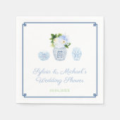 Elegante waterverf Ginger Jar bruiloftsshowerfeest Servet (Voorkant)
