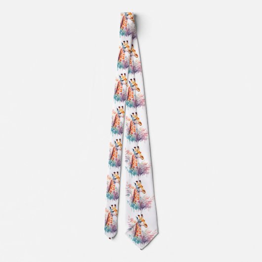 Elegante Waterverf Giraffe Stropdas - Mannen Strop (Achterkant)