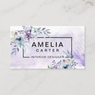 Elegante Waterverf Girly Floral visitekaartjes