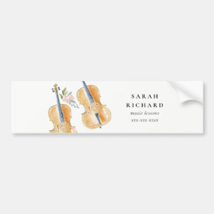 Elegante Waterverf Gitaar Muzikant Muziekleraar Bumpersticker