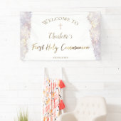 elegante waterverf glitter | Eerste mededeling Spandoek (Insitu)