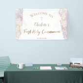 elegante waterverf glitter | Eerste mededeling Spandoek (Beurs)