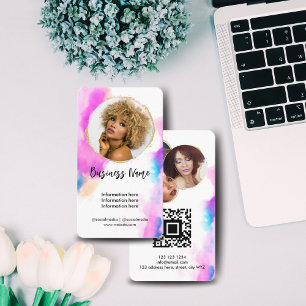 Elegante Waterverf Gold Feminin Social Media Girly Visitekaartje