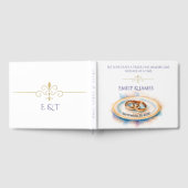 Elegante Waterverf Golden Roos Trouwringen Gastenboek (Volledig)