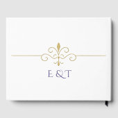 Elegante Waterverf Golden Roos Trouwringen Gastenboek (Achterkant)