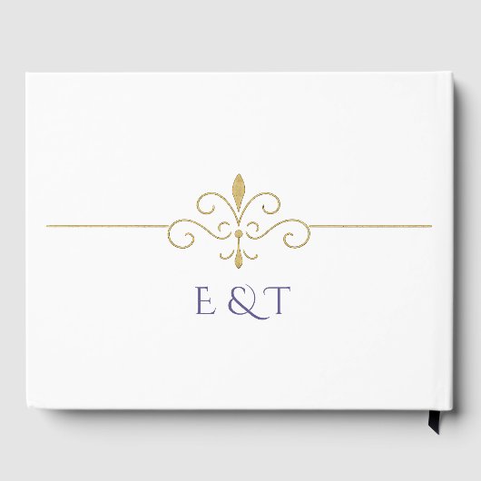 Elegante Waterverf Golden Roos Trouwringen Gastenboek (Achterkant)