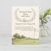 Elegante waterverf golftoernooi uitnodiging (Staand voorkant)