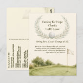 Elegante waterverf golftoernooi uitnodiging (Voorkant / Achterkant)