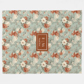 Elegante waterverf gooien in koper en salie fleece deken (Voorkant (Horizontaal))