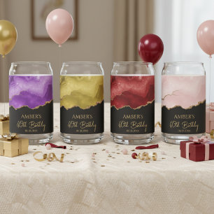 Elegante waterverf goud marmer gepersonaliseerd blikvorm glas
