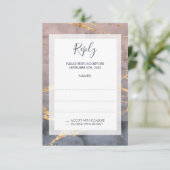 Elegante Waterverf & gouden bruiloft antwoord Kaar (Staand voorkant)