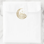 Elegante waterverf Gouden Ramadan Kareem Mubarak Ronde Sticker (Tas)