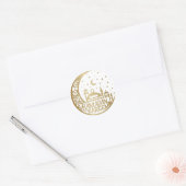 Elegante waterverf Gouden Ramadan Kareem Mubarak Ronde Sticker (Envelop)