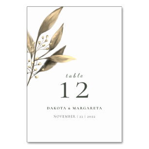 Elegante waterverf gouden roestige blad kaart