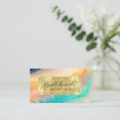 Elegante Waterverf goudfolie Visitekaartje (Staand voorkant)