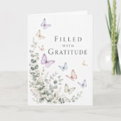 Elegante Waterverf Gratitude Vlinder Kaart (Voorkant)