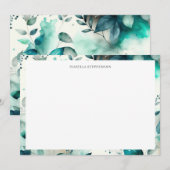 Elegante Waterverf Green Botanical gepersonaliseer Bedankkaart (Voorkant / Achterkant)