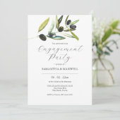 Elegante Waterverf Green Engagement Party Kaart (Staand voorkant)