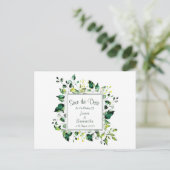 Elegante Waterverf Green Leaf | Save the date Aankondigingskaart (Staand voorkant)