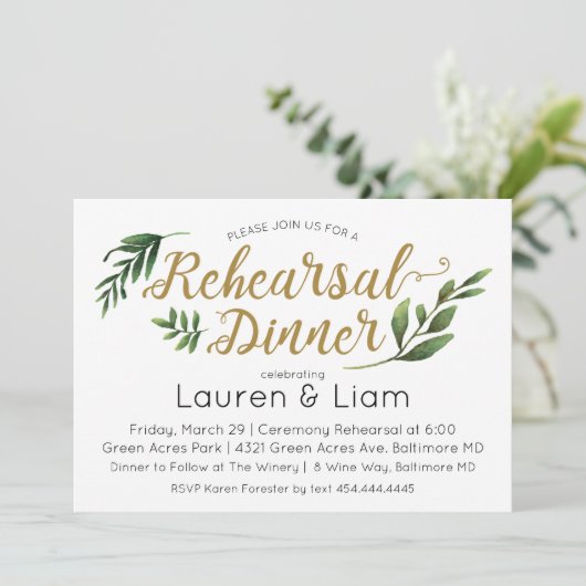 Elegante Waterverf Green Repetitie Kaart (Staand voorkant)