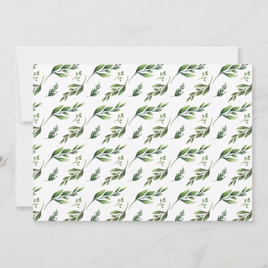 Elegante Waterverf Green Repetitie Kaart (Achterkant)