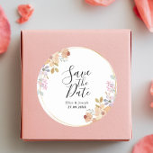 Elegante Waterverf Greenary Bruiloft Opslaan De Da Ronde Sticker