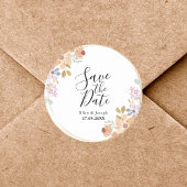 Elegante Waterverf Greenary Bruiloft Opslaan De Da Ronde Sticker