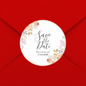 Elegante Waterverf Greenary Bruiloft Opslaan De Da Ronde Sticker