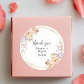 Elegante Waterverf Greenary Leaf bruiloft Dank u Ronde Sticker