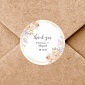 Elegante Waterverf Greenary Leaf bruiloft Dank u Ronde Sticker