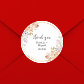 Elegante Waterverf Greenary Leaf bruiloft Dank u Ronde Sticker