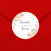 Elegante Waterverf Greenary loof bruiloft gunst Ronde Sticker