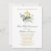 Elegante Waterverf Greenery Communion Sage Green Kaart (Voorkant)