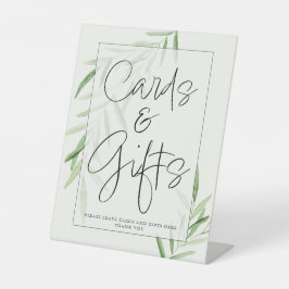 Elegante Waterverf Greenery Kaarten & Gift Sign Reclamebord Met Voetstuk