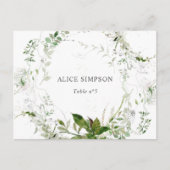 Elegante Waterverf Greenery Place Card Uitnodiging Briefkaart (Voorkant)