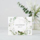 Elegante Waterverf Greenery Place Card Uitnodiging Briefkaart (Staand voorkant)